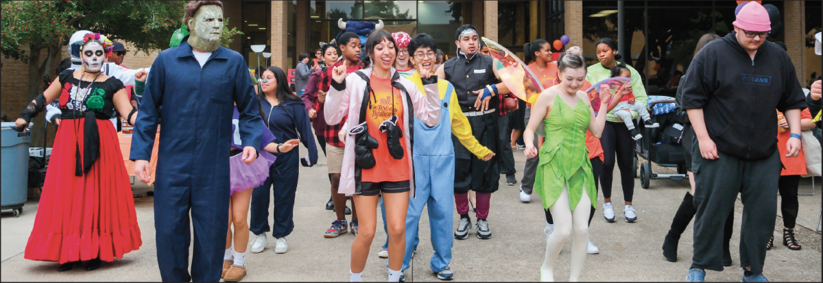 TCC students, staff and community members hit the dance floor to the “Cupid Shuffle” during Fall Fest. Many people showed up to the festival in costumes.